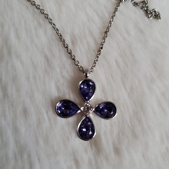 Swarovski Purple Flower Necklace - Picture 2 of 4